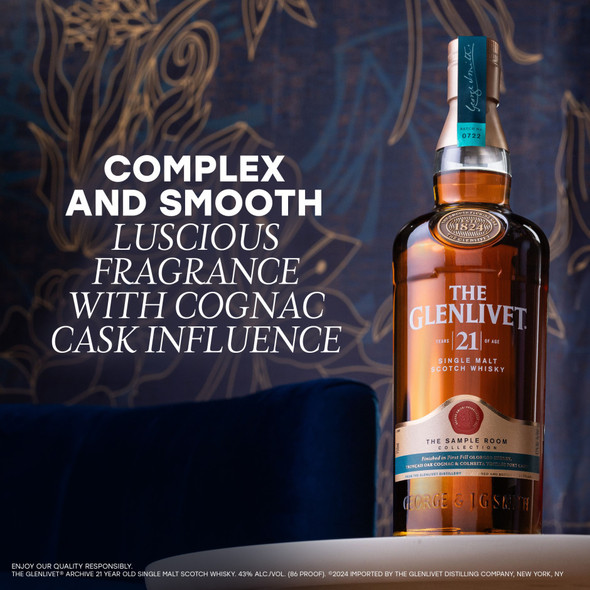 The Glenlivet 21 Year Old Single Malt Scotch Whisky - 750 mL - 750ML - Glass