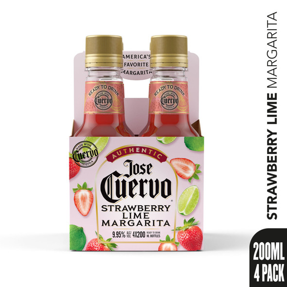 Jose Cuervo Strawberry Light Margarita - 200 mL - 4-PK - Plastic
