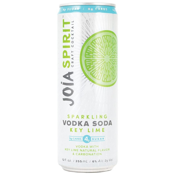Joia Spirit Sparkling Vodka Soda Key Lime - 355 mL - 4-PK - Aluminum