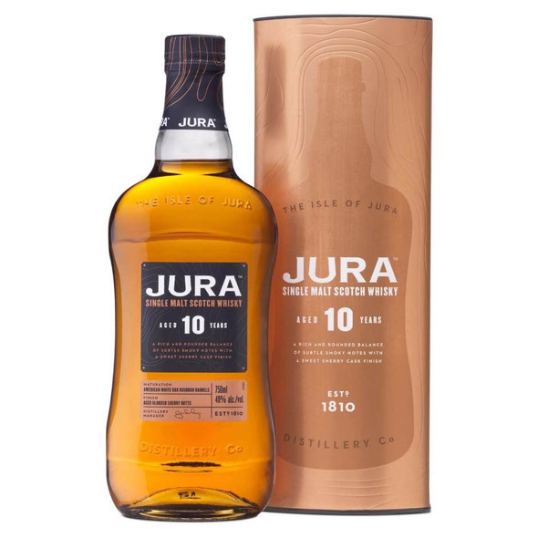 Isle Of Jura Single Malt 10 Year Scotch - 750 mL - 750ML - Glass