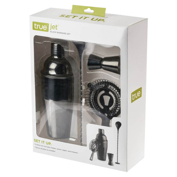 True Brands Gunmetal Black Barware Set - Each - Set