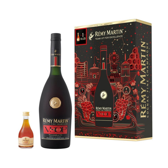 Remy Martin V.S.O.P Cognac with Mini 1738 - 750 mL - Set - Glass