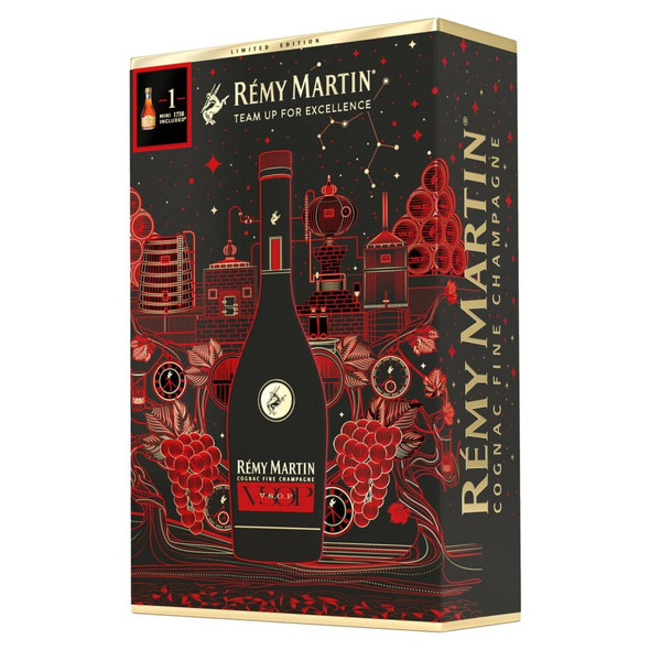 Remy Martin V.S.O.P Cognac with Mini 1738 - 750 mL - Set - Glass