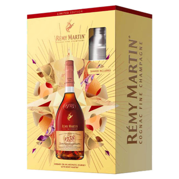 Remy Martin 1738 Cognac with Shaker - 750 mL - Set - Glass