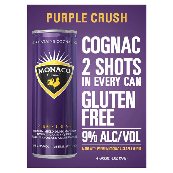 Monaco Cocktails Purple Crush - 12 Oz - 4-PK - Aluminum