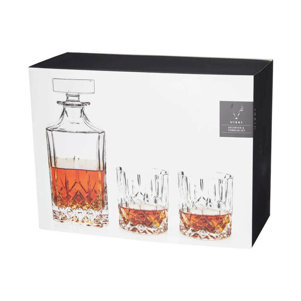 Viski Admiral Decanter/Tumbler Set 3 Piece - 3 Piece - Set