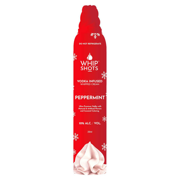 Whipshots Vodka-Infused Peppermint Whipped Cream - 200 mL - 200ML - Aluminum