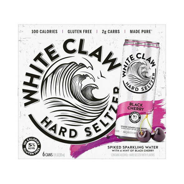White Claw Hard Seltzer Black Cherry - 12 Oz - 6-PK - Aluminum