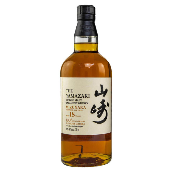 The Yamazaki Mizunara Japanese Oak Cask 100th Anniversary 18 Year Whisky - 750 mL - 700ML - Glass
