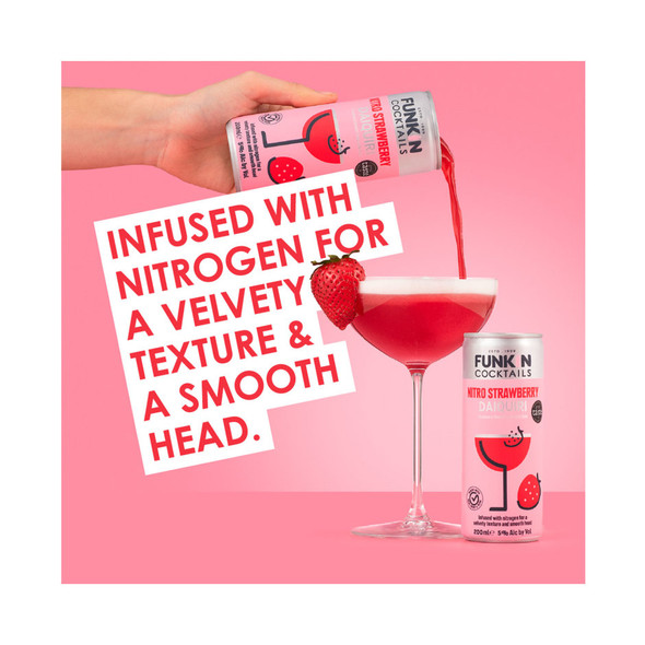 Funkin Cocktails Nitro Strawberry Daiquiri - 200 mL - 4-PK - Aluminum