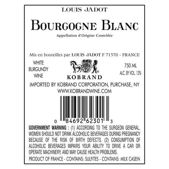 Jadot Bourgogne Blanc - 750 mL - 750ML - Glass