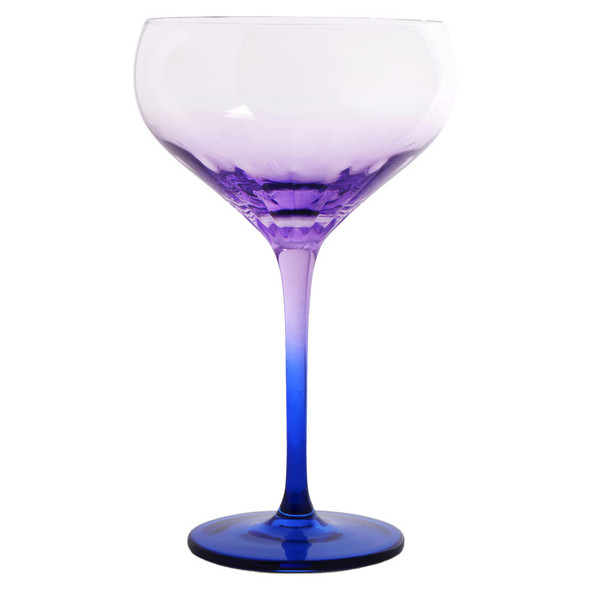 BKLYN Steel Martini Glass Lavender Cobalt - 12 Oz - 12OZ - Glass