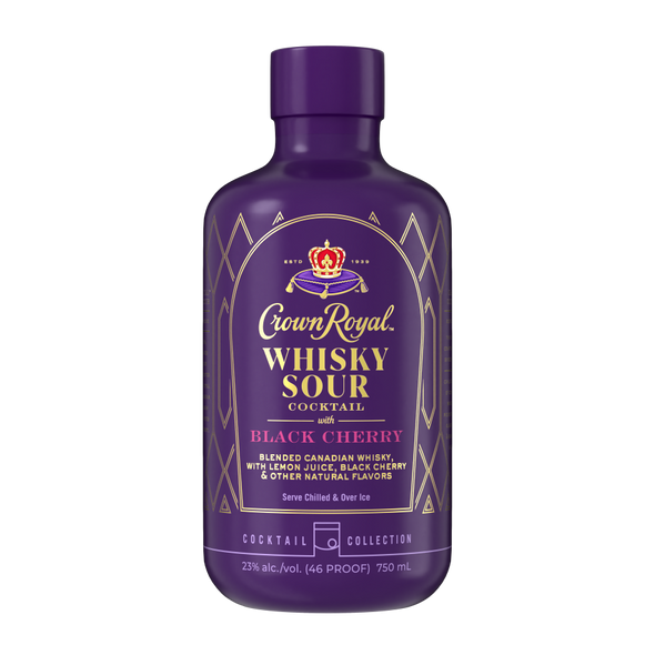 Crown Royal Black Cherry Whisky Sour Cocktail - 750 mL - 750ML - Glass