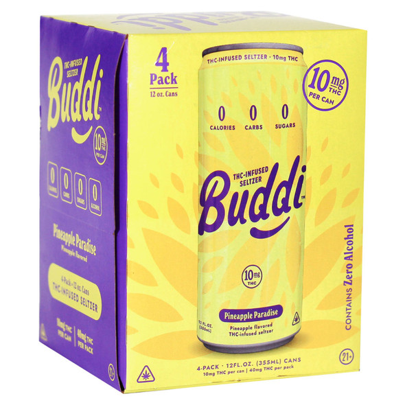 Buddi D9 THC 10mg Pineapple Paradise - 12 Oz - 4-PK