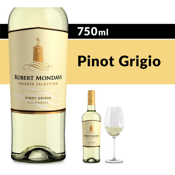 Robert Mondavi Private Selection Pinot Grigio - 750 mL - 750ML - Glass