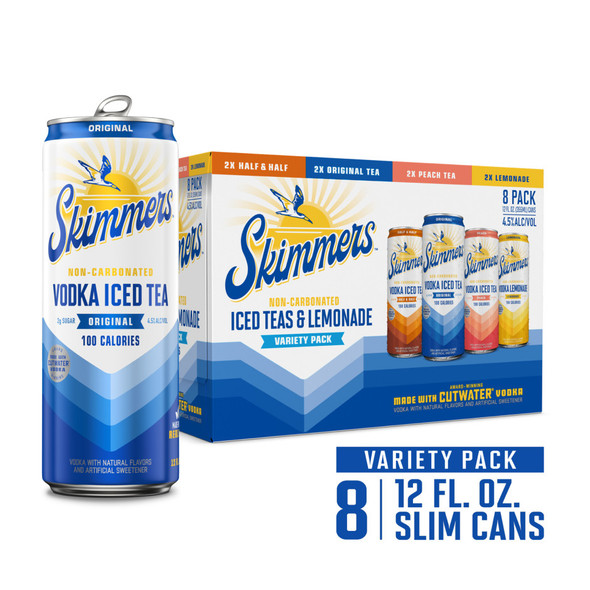 Skimmers Vodka Tea Variety Pack - 8-PK - Aluminum