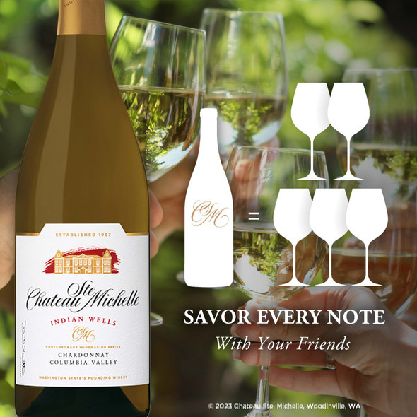 Chateau Ste Michelle Indian Wells Chardonnay - 750 mL - 750ML - Glass