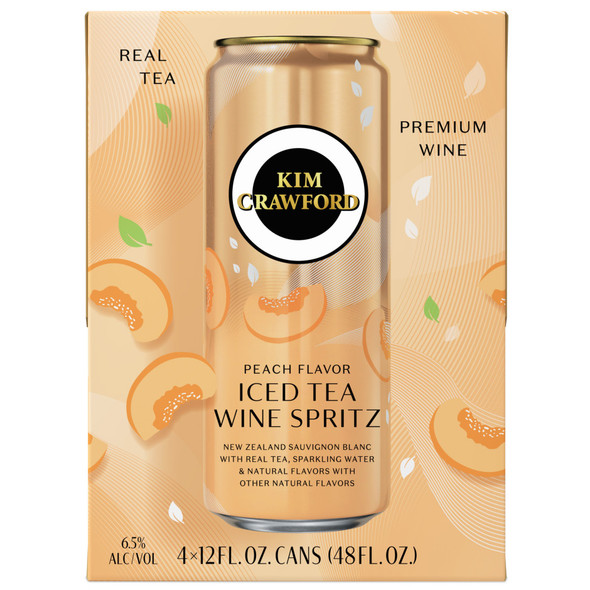 Kim Crawford Peach Iced Tea Wine Spritz Cocktail - 48 Oz - 4-PK - Aluminum