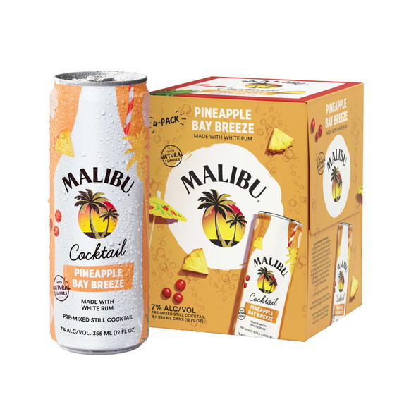Malibu Cocktail Pineapple Bay Breeze - 355 mL - 4-PK - Aluminum