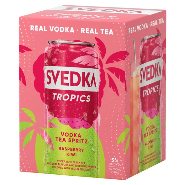 Svedka Tropics Raspberry Kiwi Vodka Tea Spritz - 355 mL - 4-PK - Aluminum
