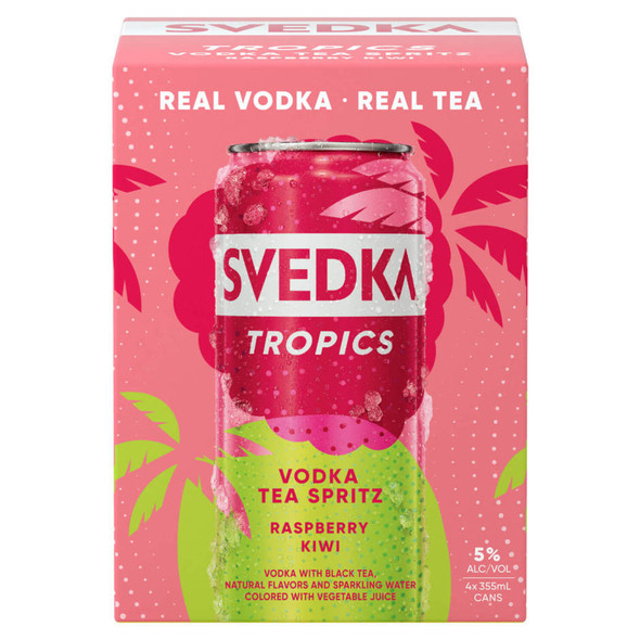 Svedka Tropics Raspberry Kiwi Vodka Tea Spritz - 355 mL - 4-PK - Aluminum