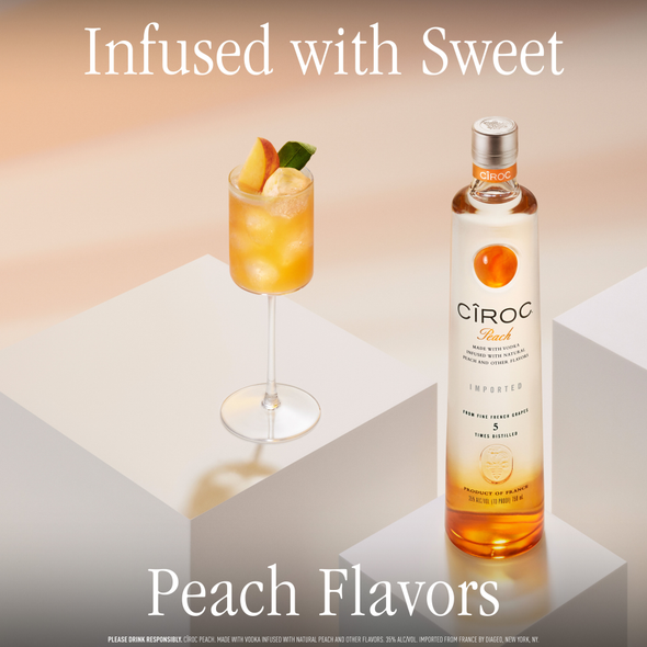 Ciroc French Peach Vodka - 375 mL - 375ML - Glass