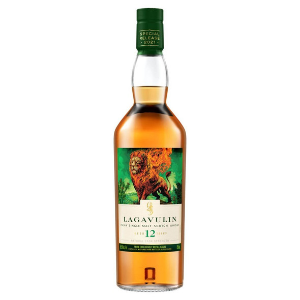 Lagavulin Natural Cask Strength 12 Year Single Malt Scotch - 750 mL - 750ML - Glass