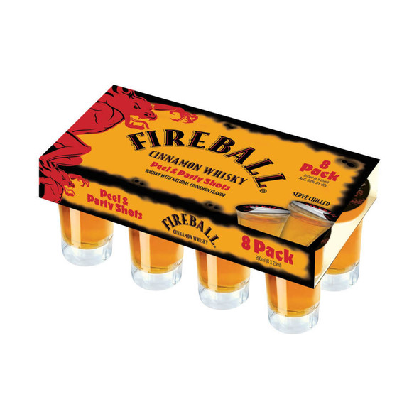 Fireball Cinnamon Whisky 8 - 25ml - 25 mL - 8-PK