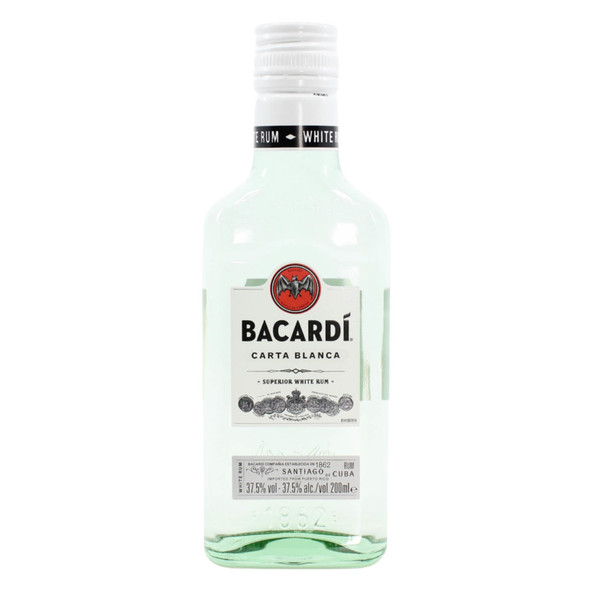 Bacardi Superior Light Rum - 200 mL - 200ML - Glass
