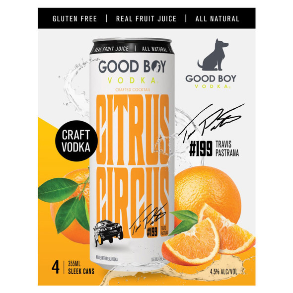 Good Boy Vodka Citrus Circus Cocktail - 355 mL - 4-PK - Aluminum