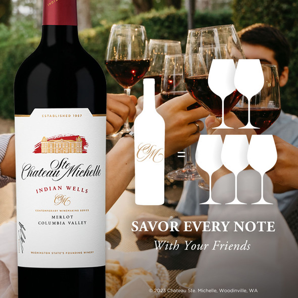 Chateau Ste Michelle Indian Wells Merlot - 750 mL - 750ML - Glass