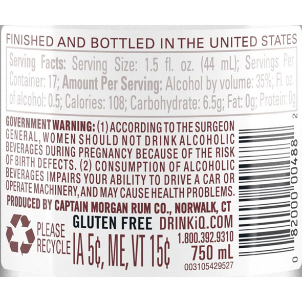 Captain Morgan Coconut Rum - 750 mL - 750ML - Glass