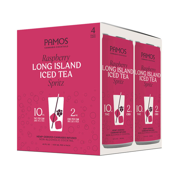 Pamos D9 THC 10mg Raspberry Long Island Iced Tea 10 Spritz Cocktail - 12 Oz - 4-PK