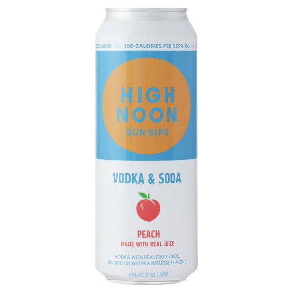 High Noon Sun Sips Peach Hard Seltzer - 700 mL - 700ML - Aluminum