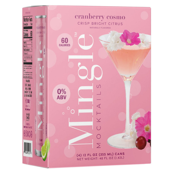 Mingle Mocktails Non-Alcoholic Cranberry Cosmo - 12 Oz - 4-PK - Aluminum