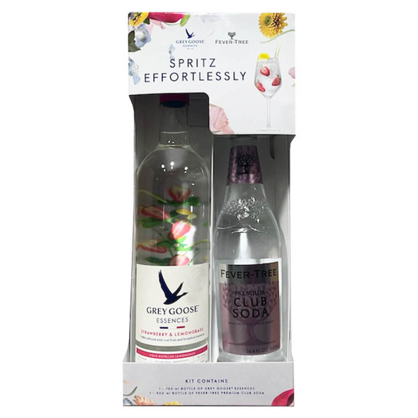 Grey Goose Essences Strawberry & Lemongrass Vodka with Fever Tree - 750 mL - Set - Glass