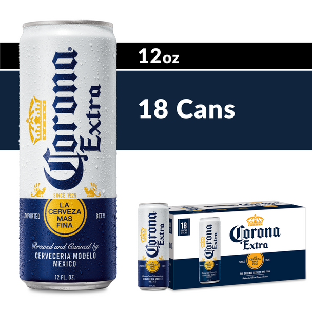 Corona Extra Mexican Lager - 12 Oz - 18-PK - Aluminum