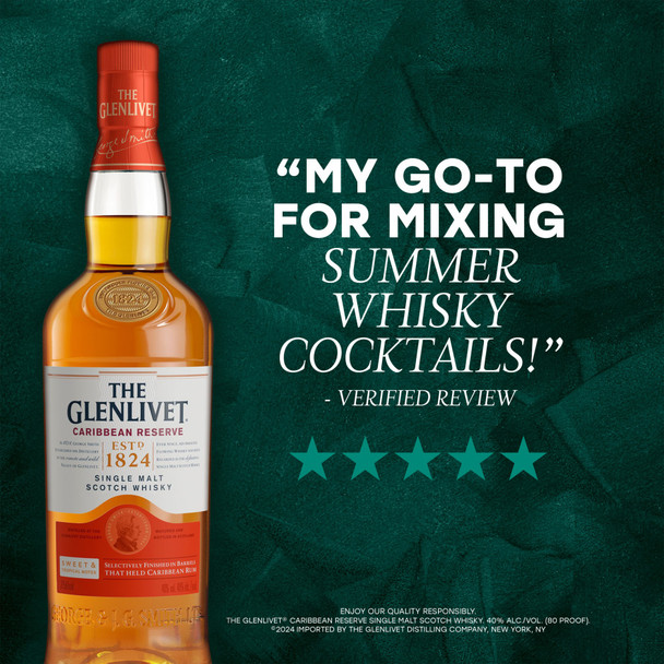 The Glenlivet Caribbean Reserve Single Malt Scotch Whisky - 750 mL - 750ML - Glass