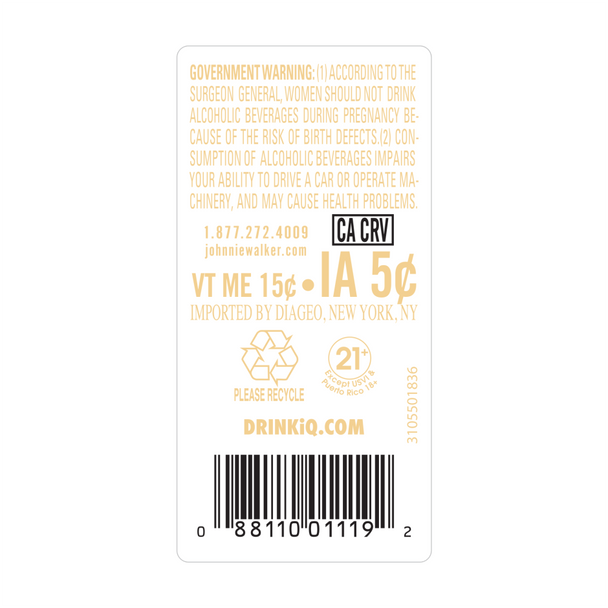 Johnnie Walker Black Label Blended Scotch Whisky - 375 mL - 375ML - Glass