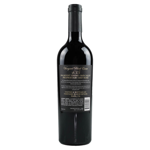 Block 435 Special Reserve Mt Veeder Proprietary Red Blend - 750 mL - 750ML - Glass