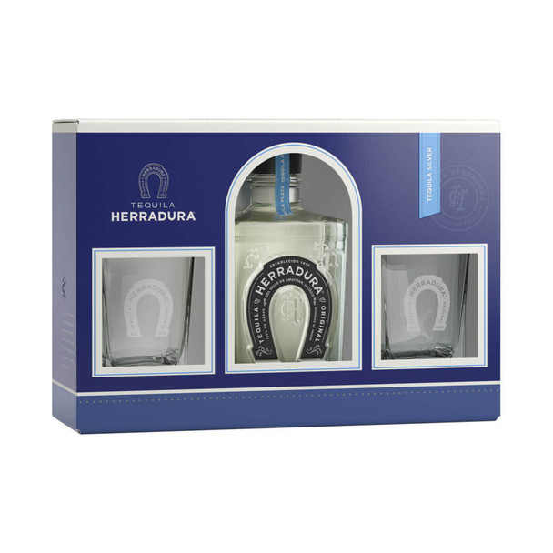 Herradura Silver Tequila with Glasses - 750 mL - Set - Glass