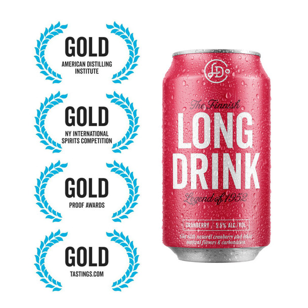 The Long Drink Company Cranberry Cocktail - 355 mL - 6-PK - Aluminum