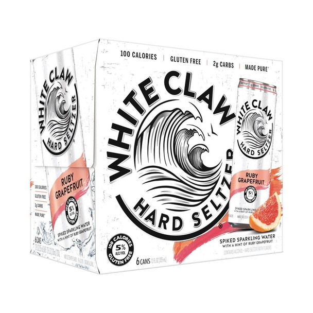 White Claw Hard Seltzer Ruby Grapefruit - 12 Oz - 6-PK - Aluminum