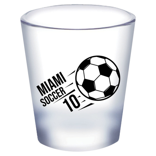 M Souvenir Soccer Shot Glass Frosted Assorted Designs - Each - Each