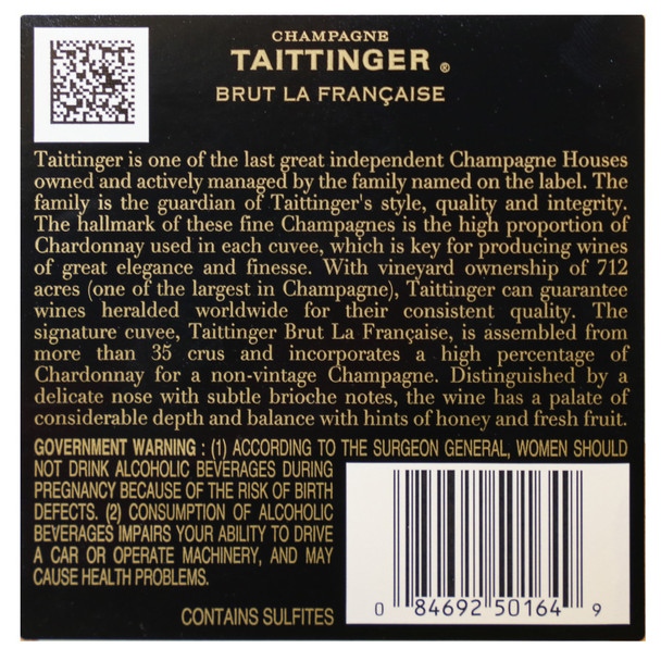 Taittinger Brut La Francaise Champagne - 750 mL - 750ML - Glass