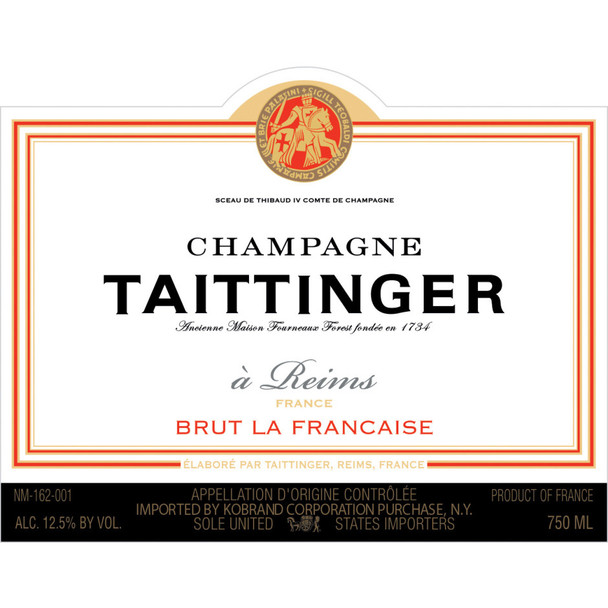 Taittinger Brut La Francaise Champagne - 750 mL - 750ML - Glass