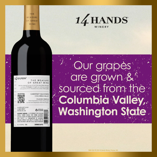 14 Hands Cabernet Sauvignon - 750 mL - 750ML - Glass