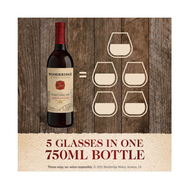 Woodbridge by Robert Mondavi Bourbon Barrel Aged Cabernet Sauvignon - 750 mL - 750ML - Glass