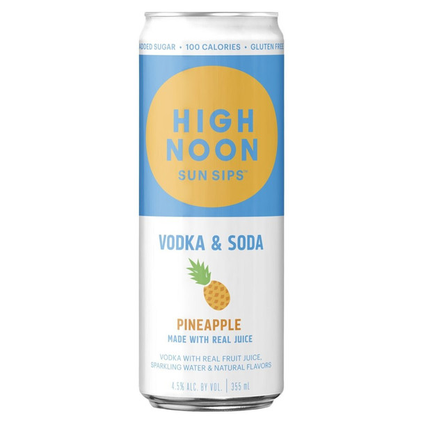 High Noon Sun Sips Pineapple Hard Seltzer - 355 mL - 4-PK