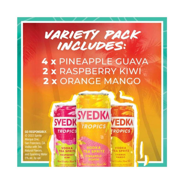 Svedka Tropics Vodka Tea Spritz Cocktail Combo Pack - 355 mL - 8-PK - Aluminum